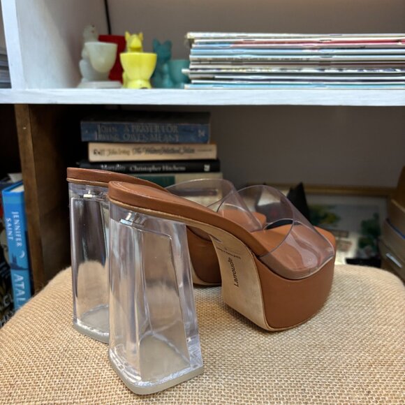Larroude Dolly Lucite Vinyl Platform Mules - Picture 2 of 4